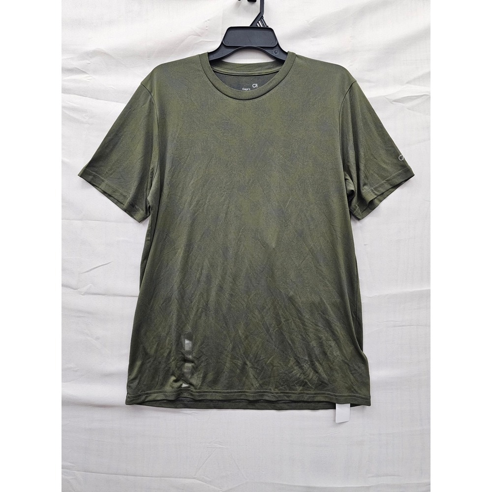 Gap Mens GapFit Short Sleeve T-Shirt Green Polyester Blend Athletic Size Medium